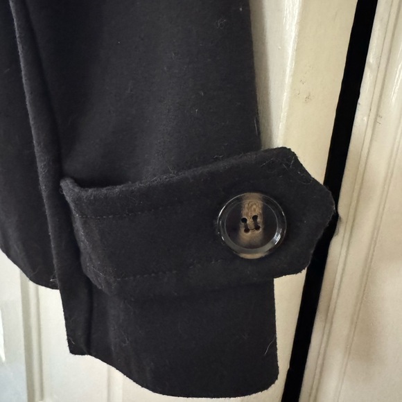 Double breasted black Peacoat w/tortoise buttons - Picture 8 of 13